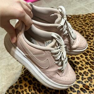 NIKE COURT VISION ALTA LEATHER PLATFORM SNEAKERS